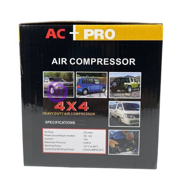 Автомобільний компресор Air Compressor 12В, портативний, 35 л/хв, до 150 PSI (AMN) 04k02p452 фото