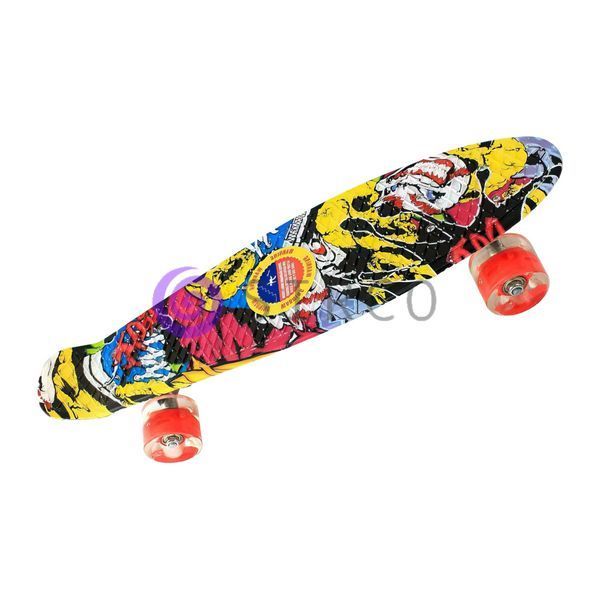 Скейт Пенни борд Best Board 24, светящиеся колеса PU, Граффити-джокер/HA-713 13k03p010v3 фото