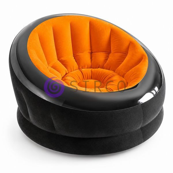 Надувное велюровое кресло для дома дачи и отдыха INTEX Empire 68582 112х109х69 см до 100 кг, Оранжевый (AT) 02k12p249v2 фото