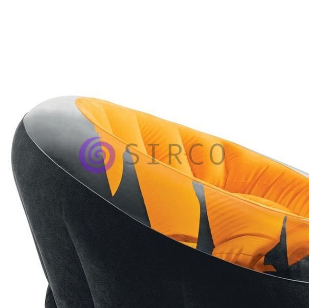 Надувное велюровое кресло для дома дачи и отдыха INTEX Empire 68582 112х109х69 см до 100 кг, Оранжевый (AT) 02k12p249v2 фото