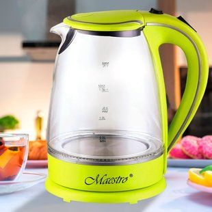 Чайник электрический стеклянный с подсветкой 1,7л Maestro MR-064 Зеленый (235) 10k06p036 фото