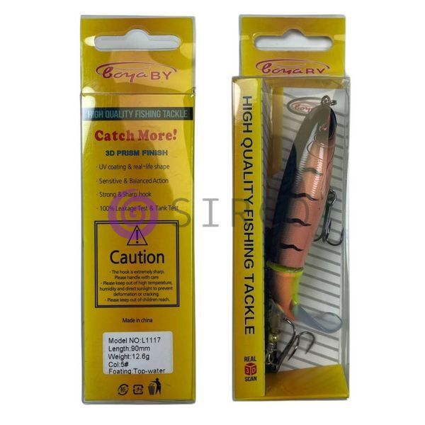 Приманка для лову хижої риби, воблер boya BY High Quality L1117 / 90mm / 12,6g / color #5 (988) 02k04p311v3 фото