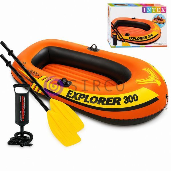 Човен надувний 2-місний  з ручним насосом і веслами 211х117 см Intex Explorer 300 Set 58332 (АТ) 02k04p591 фото