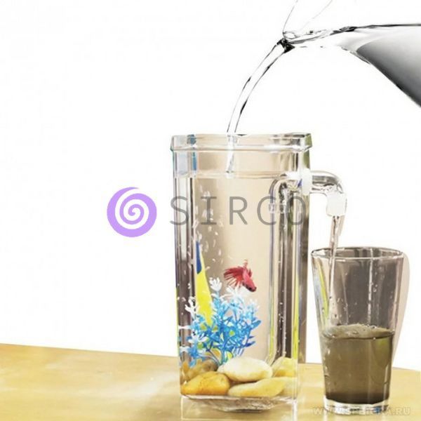 Акваріум з LED підсвічуванням самоочищається акриловий 2 л 25 см My Fun Fish не вимагає чищення та миття (МШ) 05k05p007 фото