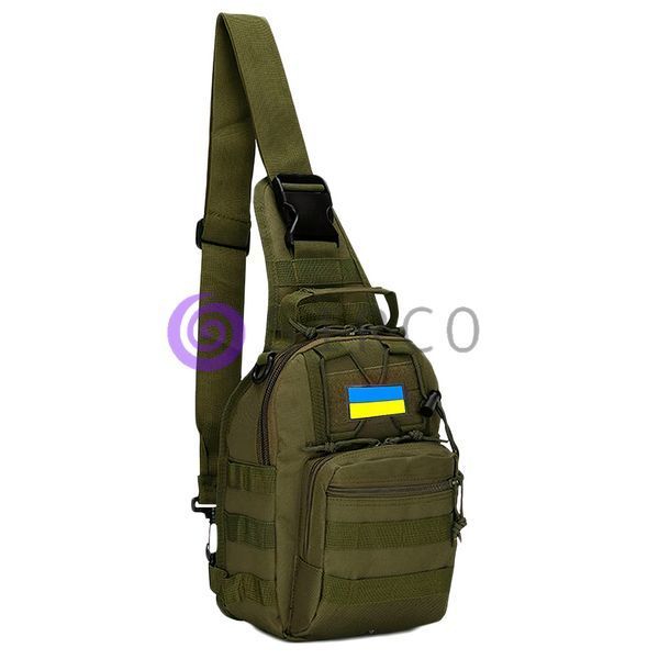 Тактическая сумка через плечо, барсетка 6 л хаки с флагом Украины 08k01p014v1 фото