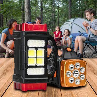 Акумуляторний LED прожектор-ліхтар Hurry Bolt HB-1678 із сонячною панеллю та Power Bank 02k11p065 фото