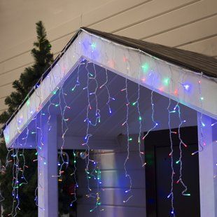 Новогодняя гирлянда Бахрома 120 Led 2.9 м (прозрачный провод, мульти) 12k01p129 фото