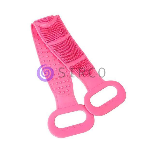 Силіконова щітка мочалка для душу Silicon bath towel Рожева 01k01p044v3 фото
