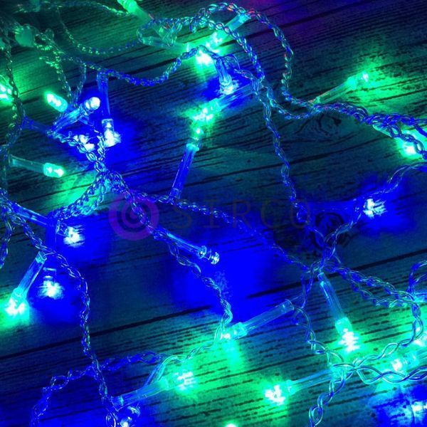 Новорічна гірлянда Бахрома 120 Led 2.9 м (прозорий провід, мульти) 12k01p129 фото