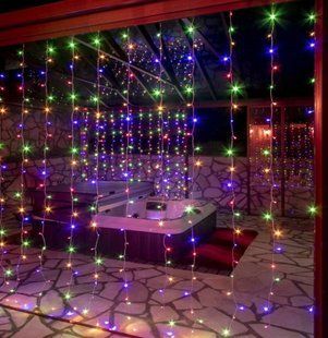 Новогодняя уличная гирлянда Xmas Водопад прозрачный провод 480 Led диодов крупные диоды 3*2м Мультик 12k01p024v1 фото