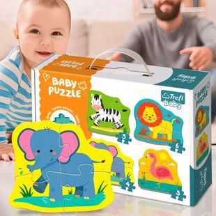 Детские развивающие большие пазлы Trefl "Baby Classic" - Животные на сафари (36073) (SB) 03k19p348 фото