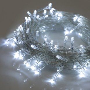 Новогодняя гирлянда-нить 100 Led 7 м (прозрачный провод, холодный белый) 12k01p136 фото
