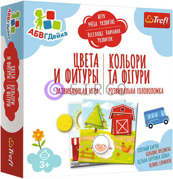Дитяча розвиваюча настільна гра Trefl "Кольори та фігури - АБВГДейка" (02159) (SB) 03k19p018 фото