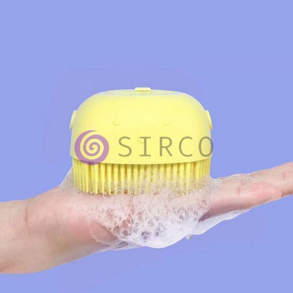 Силиконовая щетка для животных с резервуаром для шампуня&zwnj; silicone massage bath brush, Желтый 01k01p043v4 фото