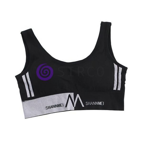 Бюстгальтер спортивний Shoulder Sports Suit NO , Жіночий зручний спортивний топ M Чорний/626 02k07p082v1 фото