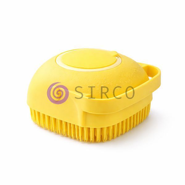 Силиконовая щетка для животных с резервуаром для шампуня&zwnj; silicone massage bath brush, Желтый 01k01p043v4 фото