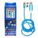 Магнитный светящийся USB кабель для зарядки со съемными наконечниками-разъемами 3в1 (Lightning, Micro, Type-C) X-Cable Metal Magnetic Cable 360 Type-C (518) 11k02p003 фото 2