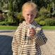 Детское теплое худи с флисом в полоску SPARKLE Min 6-12 лет 134 Бежево-коричневый (SPRK) 16k04p003v2 фото 4