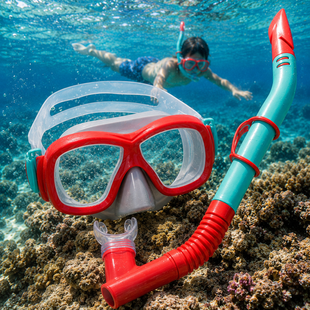 Набір для снорклінгу Bestway 24032 Hydro-Swim/Explora 2в1 &mdash; маска для плавання + трубка, дитячий 7+ Червоний (AT) 02k10p506v2 фото
