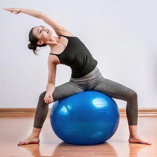 Массажный мяч для йоги и фитнеса Фитбол 75 см (Синий) 02k07p022v6 фото