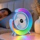 Настольный аккумуляторный вентилятор с RGB подсветкой A3 поворотный 180&deg;, USB, 3 скорости, Голубой (AX) 01k07p191v3 фото 1
