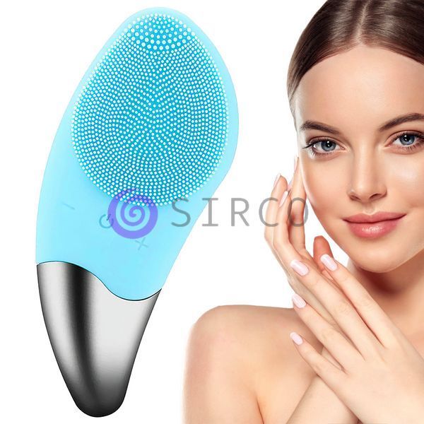 Електрична силіконова щітка-масажер для чищення обличчя Sonic Facial Brush Бірюзовий 07k02p028v1 фото