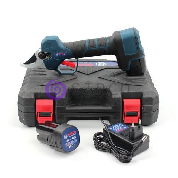 Мощный аккумуляторный секатор Bosch ProPruner (2 АКБ, 18V, 4Ah) тихая работа, в кейсе 09k08p008 фото