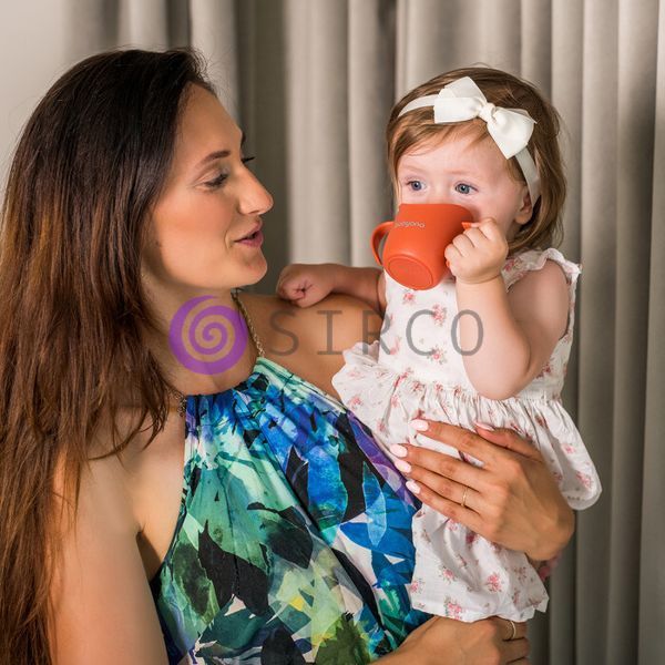 Дитячий тренувальний чашка з ручками для пиття 120мл BabyOno Червона (1463/02) (SB) 03k17p357v2 фото