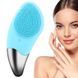 Електрична силіконова щітка-масажер для чищення обличчя Sonic Facial Brush Бірюзовий 07k02p028v1 фото 2