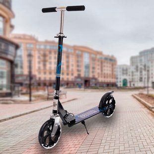Детский городской складной самокат с регулируемым рулем и подставкой Scooter Sport Черный (ARSH) 13k01p016v2 фото