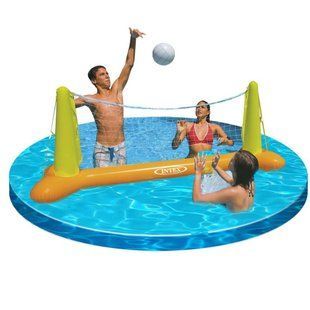 Надувний волейбол Pool Volleyball Game | Набір Intex 56508 для гри на воді Волейбол 239х64х91см сітка і м'яч (М +) 02k12p114 фото