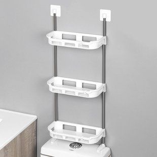 Полка стеллаж в ванную Portable Toilet And Bathroom Storage Rack 3 яруса, 88х30х14,5см, Белый (N-13) 01k01p183 фото