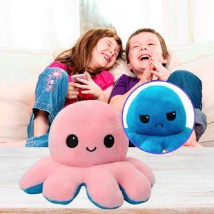 Игрушка осьминог, двусторонняя игрушка настроения 2 в 1 Голубой с розовым 03k01p037v1 фото
