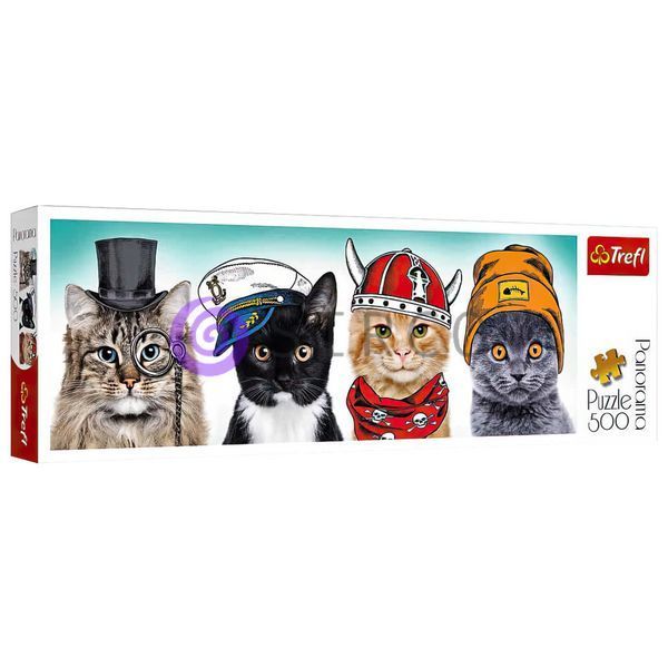Пазли з котами - (500 елм.) Панорама - "Пухнаста команда"/29504/(SB) 03k19p417 фото