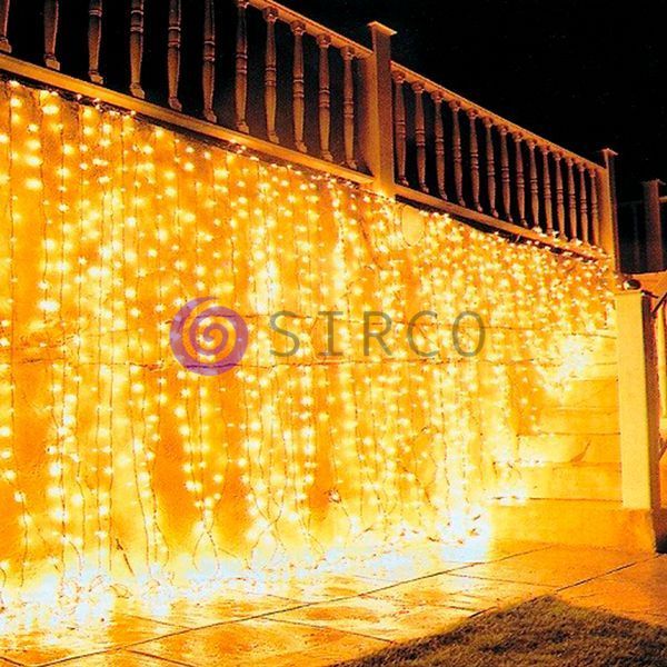 Новогодняя уличная гирлянда Xmas Водопад прозрачный провод 480 Led диодов крупные диоды 3*2м Теплый белый 12k01p024v3 фото