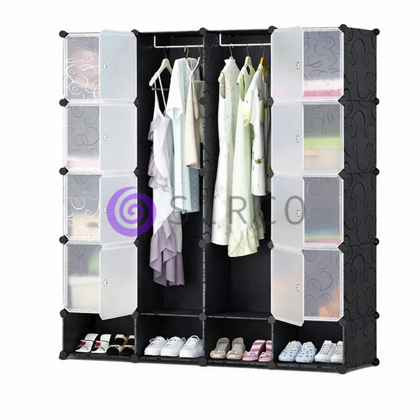 Пластикова складана шафа Storage rack 416-82A на 14 відсіків/Органайзер для речей/Модульна шафа(SHAF) 01k04p283 фото