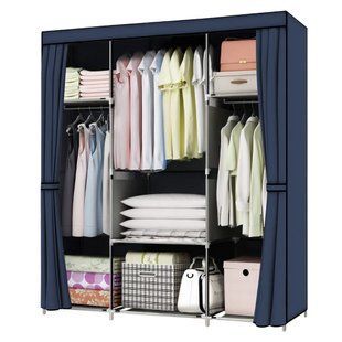 Тканевый складной шкаф HCX Storage Wardrobe CL-128, Синий (N-15) 01k04p163v2 фото