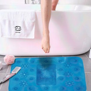 Массажный коврик квадратный в ванну MASSAGE BAETH MAT голубой/1646/205 01k01p004v2 фото