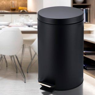 Матове відро для сміття з педаллю для підняття кришки Eco Fabric 12л Чорне (DRK) 01k02p244 фото