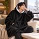Халат-плед толстовка HUGGLE HOODIE черный 80х100 см теплый флисовый с капюшоном унисекс (4409/HU-25) 01k06p001v5 фото 10