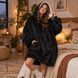 Халат-плед толстовка HUGGLE HOODIE черный 80х100 см теплый флисовый с капюшоном унисекс (4409/HU-25) 01k06p001v5 фото 3