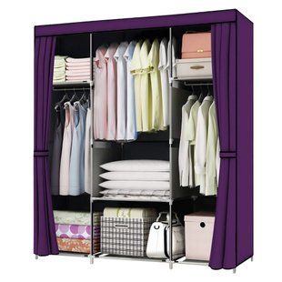 Тканевый складной шкаф HCX Storage Wardrobe CL-128, Фиолетовый (N-15) 01k04p163v3 фото