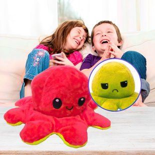 Игрушка осьминог, двусторонняя игрушка настроения 2 в 1 Желтый с малиновым 03k01p037v7 фото