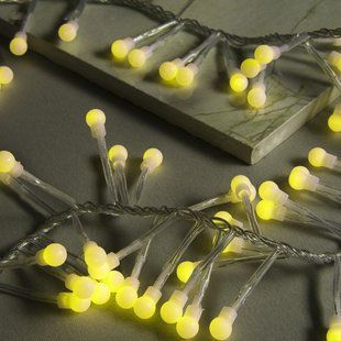 Светодиодная гирлянда &laquo;НИТЬ ШАРИКИ&raquo; 100 led - 4 м (белый кабель, желтый) 12k01p032v1 фото