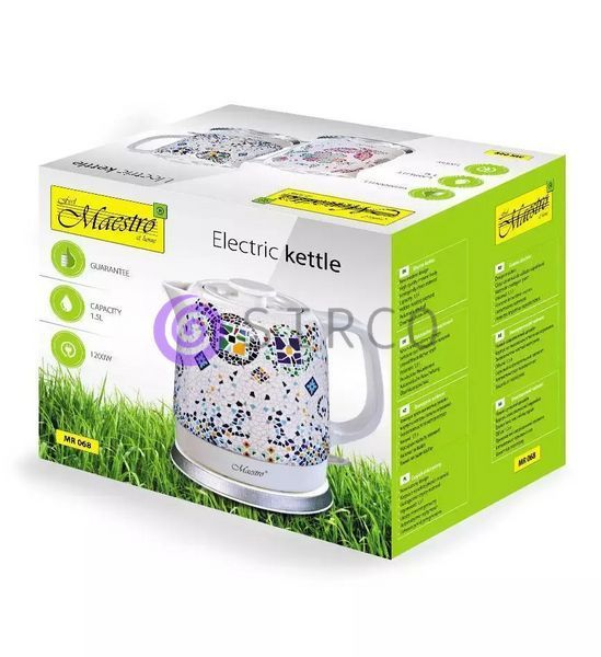 Чайник электрический керамический 1,5л Maestro MR-068 Цветы (235) 10k06p040 фото