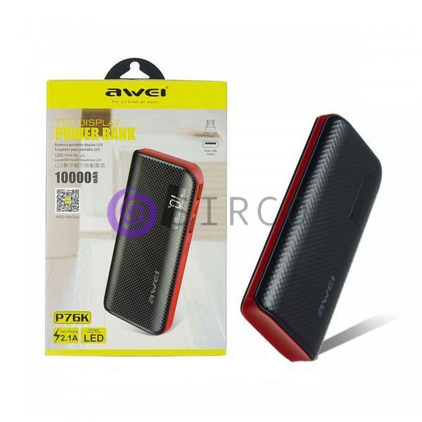 AWEI Powerbank AW-P76K + 10000 MAH + LED 11k12p049 фото