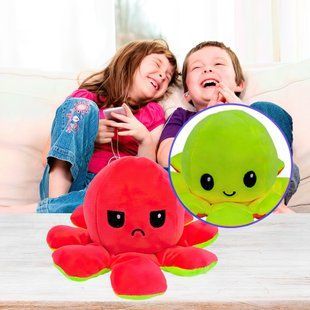 Игрушка осьминог, двусторонняя игрушка настроения 2 в 1 Красный с салатовым 03k01p037v8 фото
