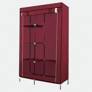 Каркасный тканевый складной шкаф для одежды и обуви 105х45х175 см Storage Wardrobe 98105 Бордовый (N-17) 01k04p165v1 фото