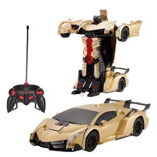 Машинка Трансформер Bugatti Robot Car Size 1:18 ЗОЛОТАЯ С ПУЛЬТОМ SIZE 18 (212) 03k10p065v4 фото