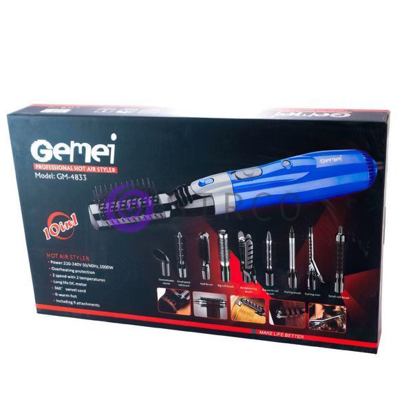 Фен-стайлер Gemei GM-4833 10в1 07k03p120 фото